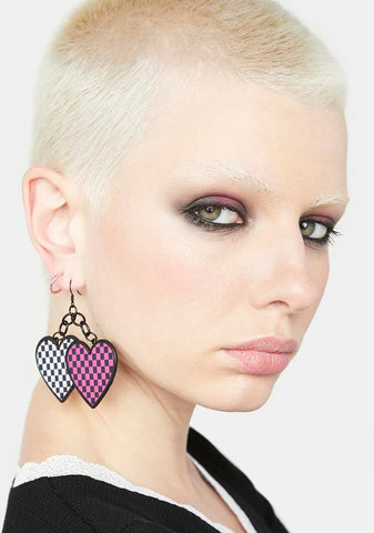 What's Your Damage Heart Earrings