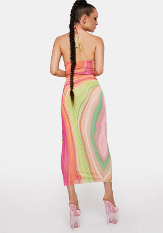Spring Wave Tana Wrap Midi Dress