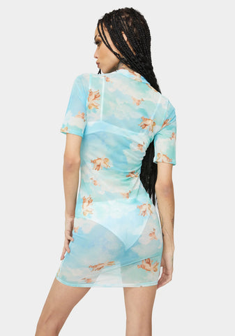 Sky Earn My Wings Mesh Dress
