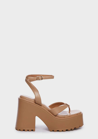 Taupe Strut Your Stuff Platform Heels