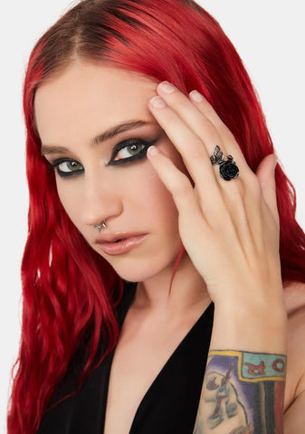 Wild Black Rose Ring