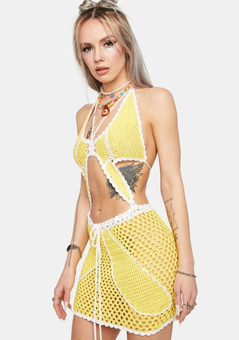 Sun Bye Bye Drama Crochet Dress