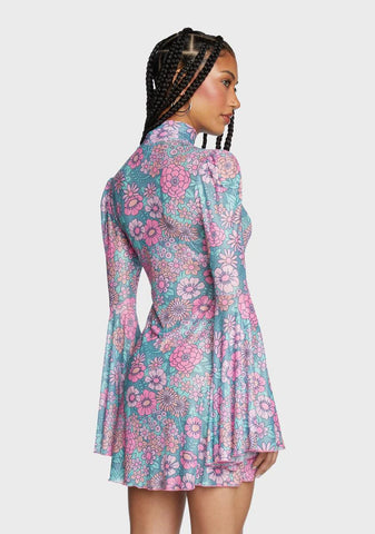 Modern Love Mini Dress - Pink/Blue