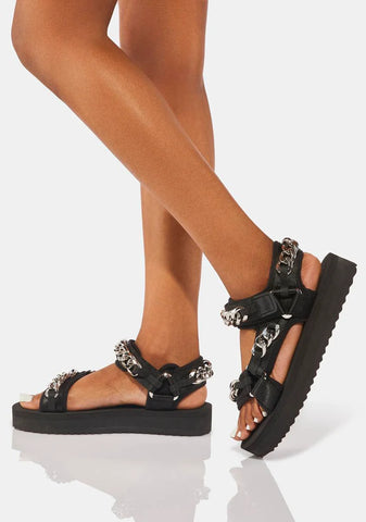 Sage Chain Sandals