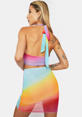 Top Tier Mesh Skirt Set