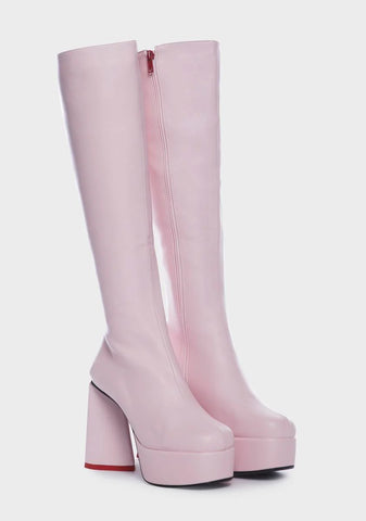 Pink Sweet Talker Platform Boots