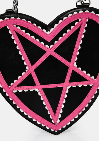 Pink Pentagram Heart Bag