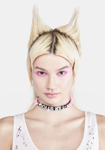 Pink Dolls Kill Spiked Choker