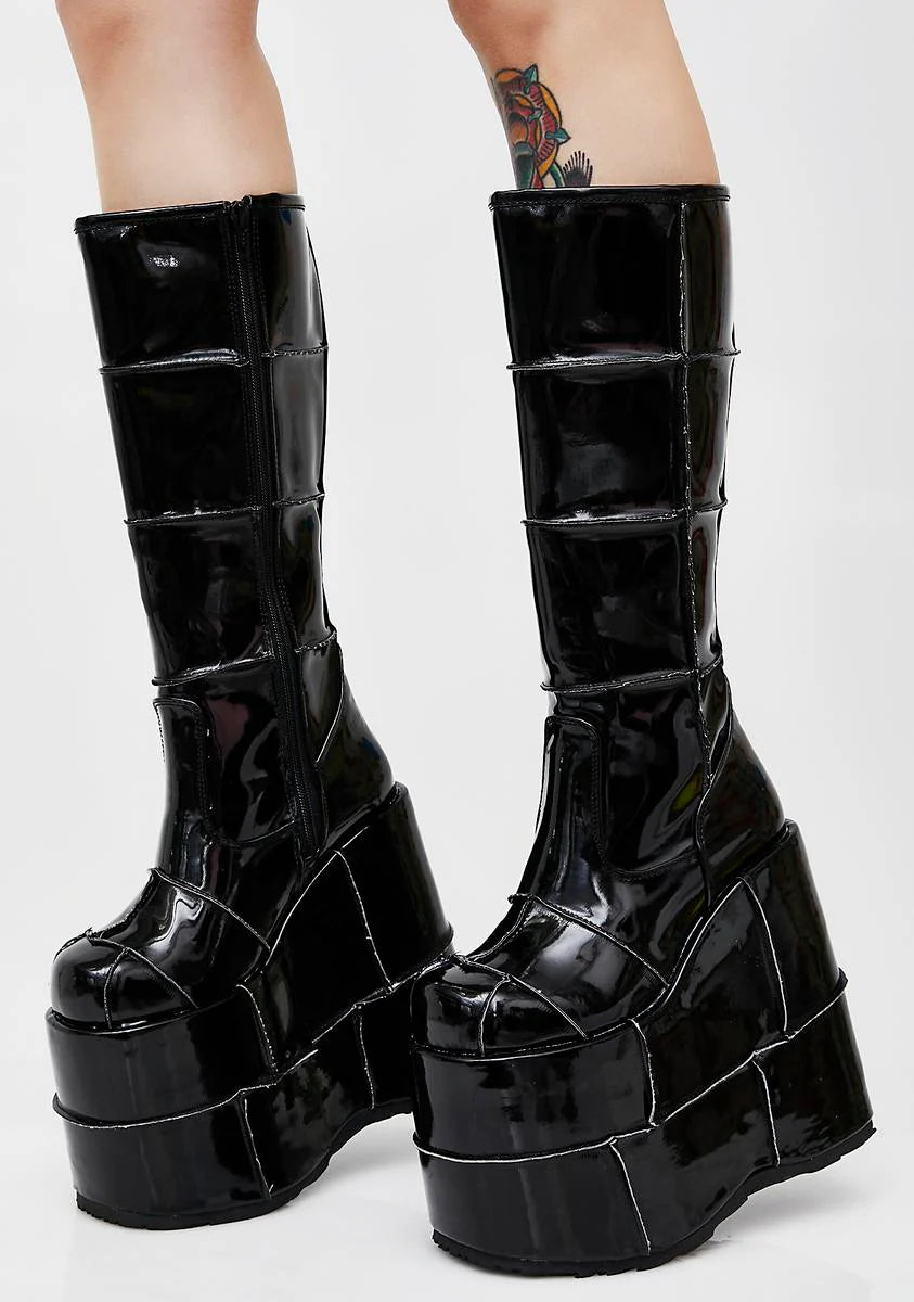 Stack-301 Unisex Platform Knee High Boots