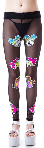 Worped on Acid Patched Mesh Leggings