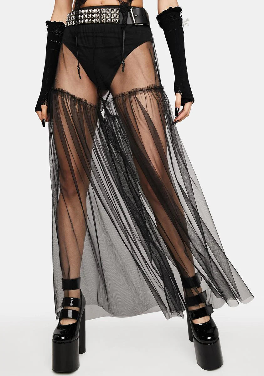 Off And Away Sheer Midi Skirt