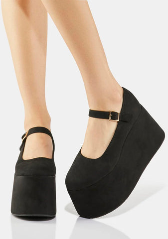 Suede Too Cool For School Mary Janes