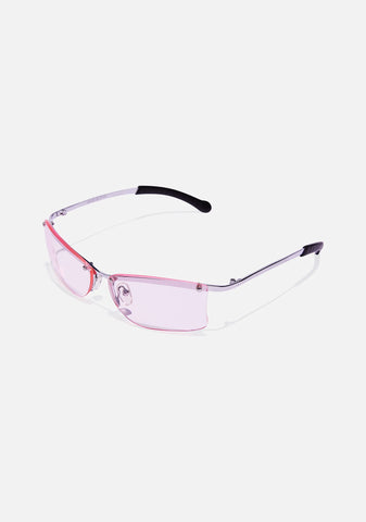 Pink Ness Frameless Sunglasses
