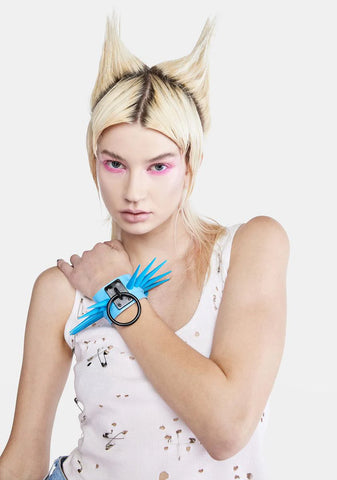 Blue Powerpunk Spiked Cuff