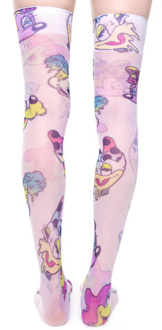 Worped On Acid Sheer Knee High Socks