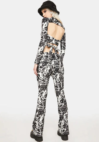 Yin Yang Velour Flare Pants
