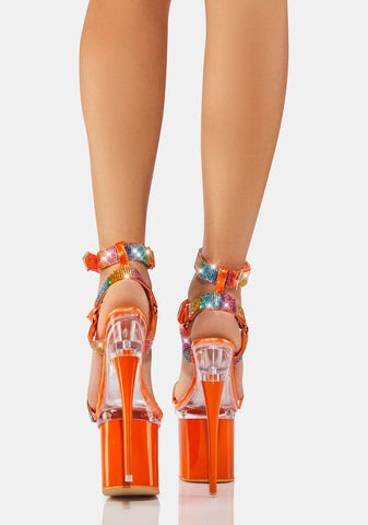 Orange Bianco Rio Platform Heels