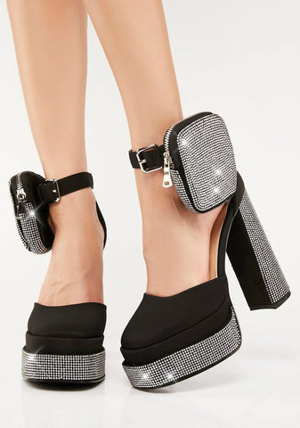 Diamonds On My Feet Chunky Pumps