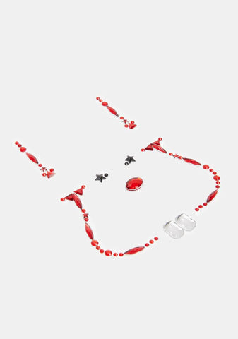 Scared Straight Clown Adhesive Face Jewels