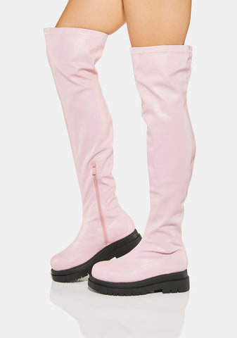 Sassy Cherry Knee High Boots