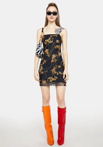 Baroque Lifestyle Mesh Mini Dress
