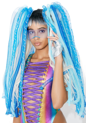 Aqua Cyberlox Tie-In Hair Falls