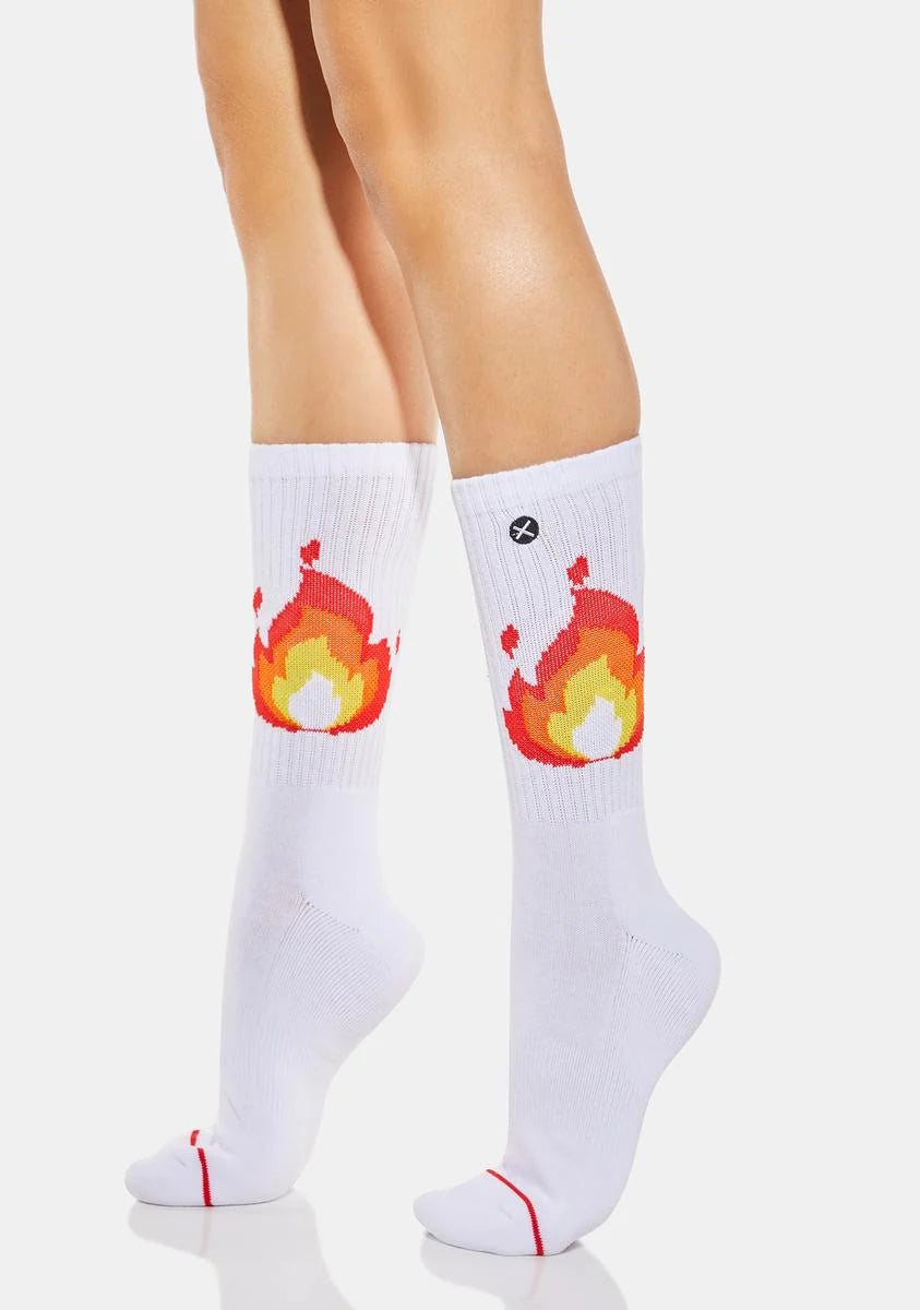 Pixel Flames Socks