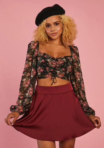 Art Of Elegance Satin Skirt