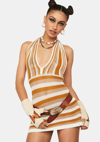 Coffee Hot Streak Crochet Dress