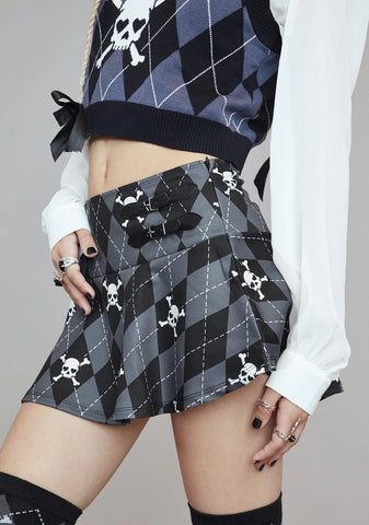 Uncharm School Argyle Mini Skirt