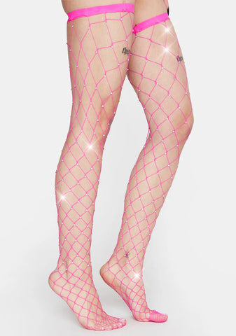 Pixie In The Rough Rhinestone Fishnet Tights