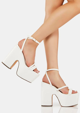 White Jicole Platform Heels