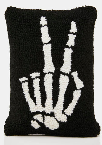 Skeleton Peace Pillow
