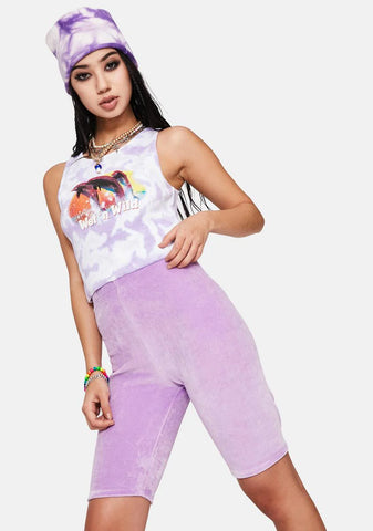 Diamante Butterfly Velour Bike Shorts