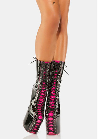 Star Behavior Platform Stiletto Boots
