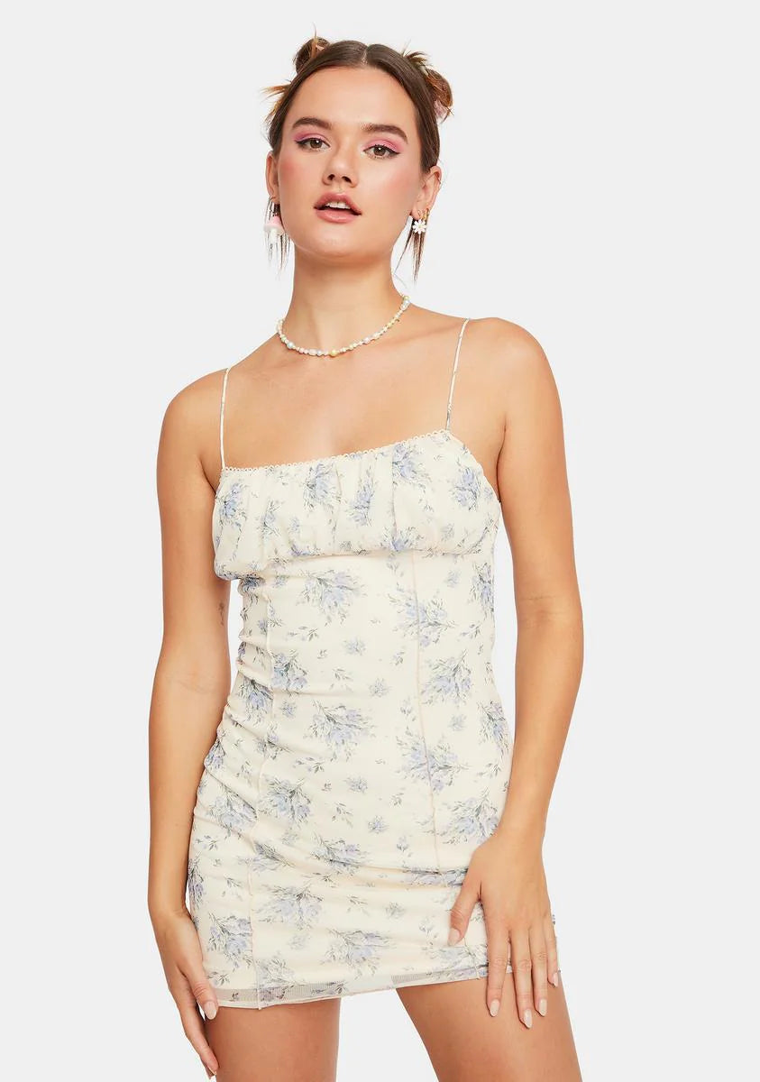 Angel Gotta Be Real Floral Mesh Mini Dress