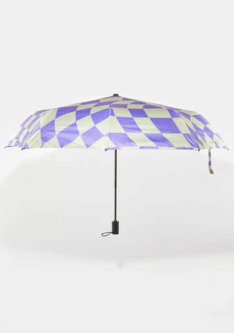 Magic Drizzle Days Checkered Umbrella