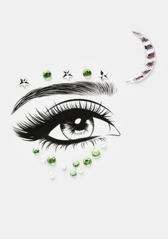 Green Star & Moon Face Gems