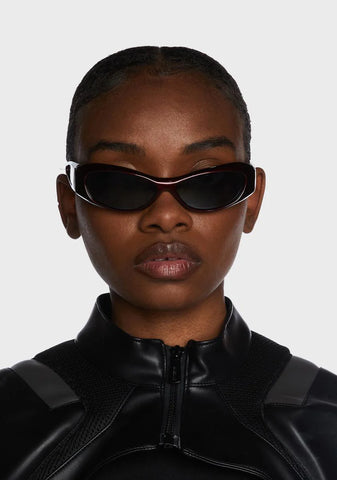 Maroon Side View Shield Sunglasses