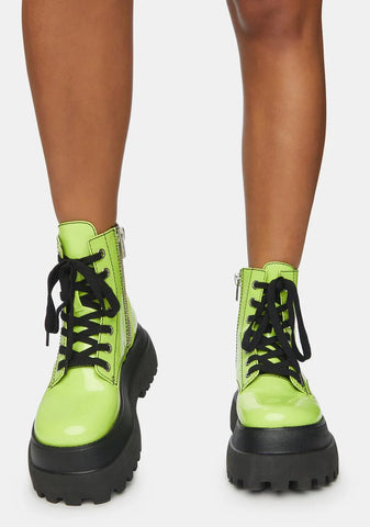 What A Trip Platform Combat Boots