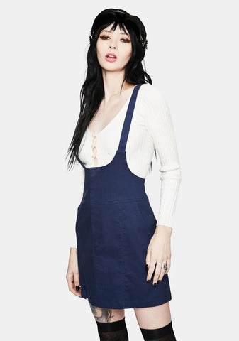 Denim A Kiss From You Pinafore Dress