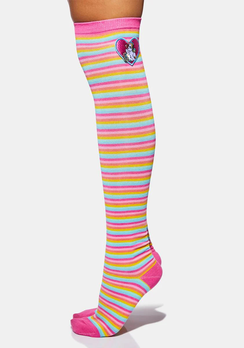 Magical World Striped Thigh Highs