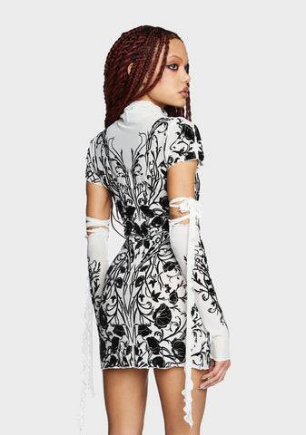 Charmed Vines Mini Dress - Ivory