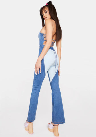 Sad 4 What Denim Jumpsuit