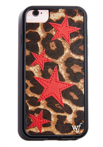 Leopard Red Stars iPhone Case