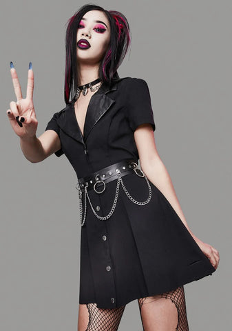 Strange Vices Belted Shirt Dress