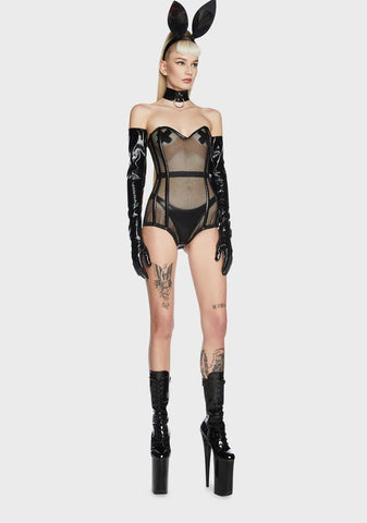 Top Drawer Fishnet Corseted Bodysuit