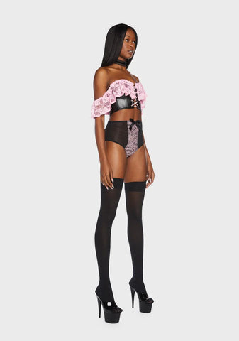 x Bettie Page Elsie Lace High-Waisted Brief