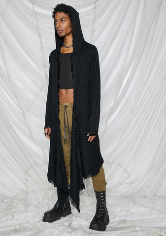 Synth Unisex Hooded Longline Cardigan