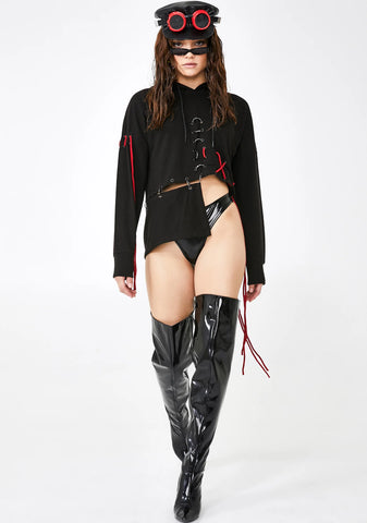 It's All Rigged Crop Hoodie